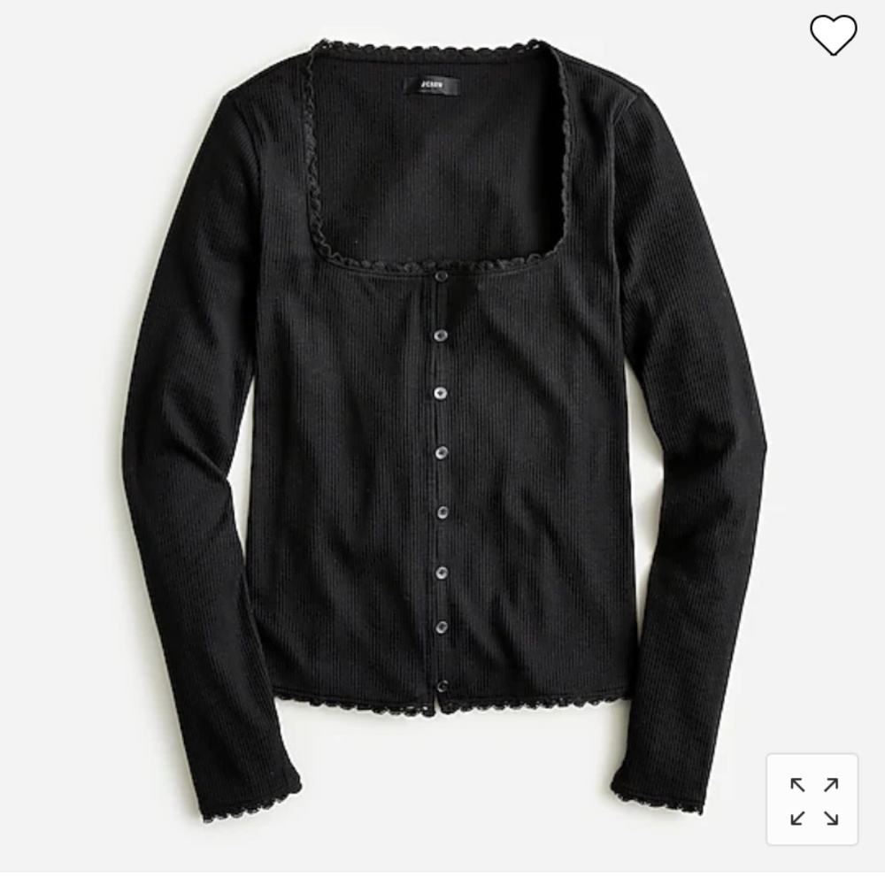 J.Crew Scoopneck lace-trim Henley